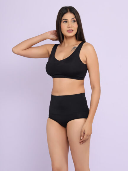 New Women BACK HOOK EYE NON WIRED LIGHT PADDED Bra & Panty Set - Image 3
