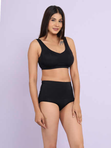 New Women BACK HOOK EYE NON WIRED LIGHT PADDED Bra & Panty Set