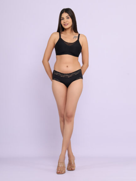 New Women BACK HOOK EYE NON WIRED LIGHT PADDED Bra & Panty Set - Image 5