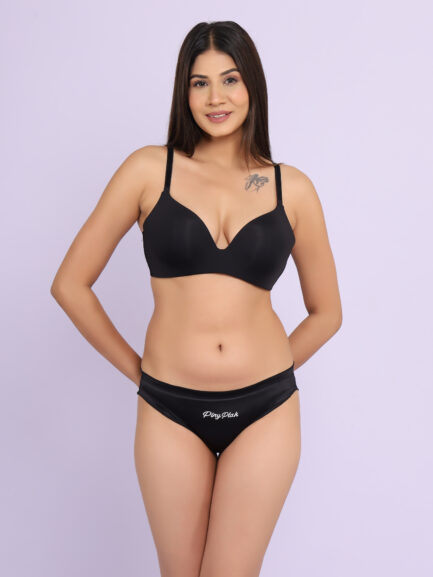New Women BACK HOOK EYE NON WIRED LIGHT PADDED Bra & Panty Set - Image 4