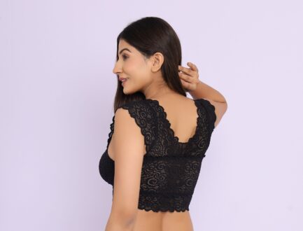 Black T-SHIRT STYLE NON WIRED LIGHT PADDED Top - Image 4