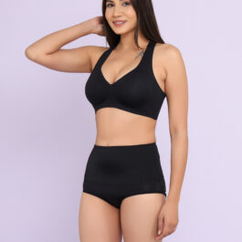 New Women T-SHIRT STYLE TOP NON WIRED LIGHT PADDED Bra & Panty Set