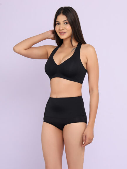 New Women T-SHIRT STYLE TOP NON WIRED LIGHT PADDED Bra & Panty Set - Image 2