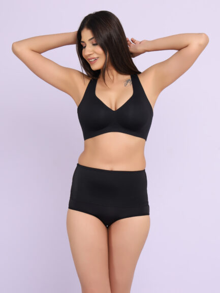 New Women T-SHIRT STYLE TOP NON WIRED LIGHT PADDED Bra & Panty Set