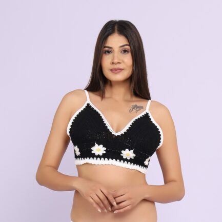 Women New 100% Cotton KNOT STYLE NON WIRED LIGHT PADDED Bra - Image 2