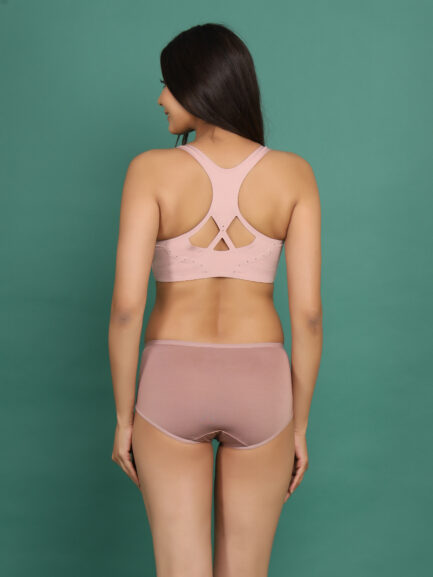 New Women T-SHIRT STYLE TOP NON WIRED LIGHT PADDED Bra & Panty Set - Image 4
