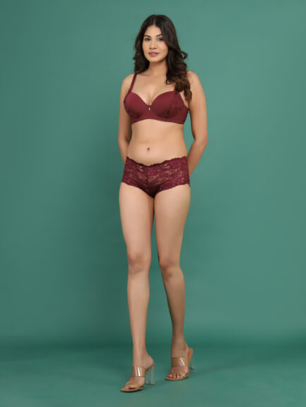 New Women BACK SINGLE HOOK WIRED LIGHT PADDED Bra & Panty Set - Image 4