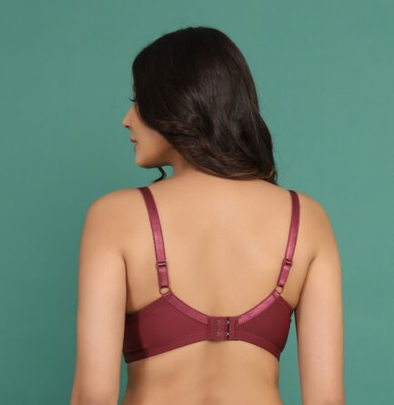 Women New BACK HOOK EYE NON WIRED LIGHT PADDED Bra - Image 6