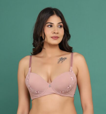 Women New BACK HOOK EYE NON WIRED LIGHT PADDED Bra - Image 3