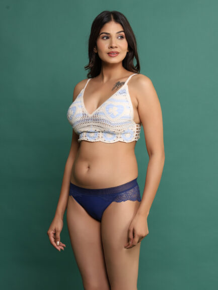 New Women KNOT STYLE NON WIRED LIGHT PADDED Bra & Panty Set
