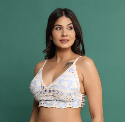 Women New 100% Cotton KNOT STYLE NON WIRED LIGHT PADDED Bra - Image 2