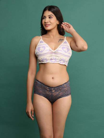 New Women KNOT STYLE NON WIRED LIGHT PADDED Bra & Panty Set - Image 2