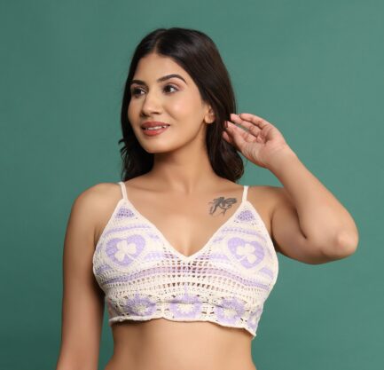 Women New 100% Cotton KNOT STYLE NON WIRED LIGHT PADDED Bra - Image 3