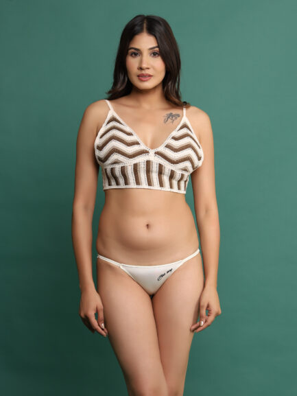 New Women KNOT STYLE NON WIRED LIGHT PADDED Bra & Panty Set - Image 3