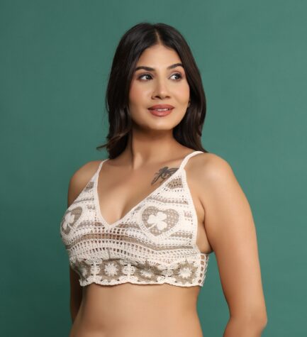Women New 100% Cotton KNOT STYLE NON WIRED LIGHT PADDED Bra - Image 5