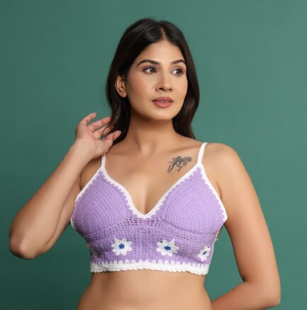 Women New 100% Cotton KNOT STYLE NON WIRED LIGHT PADDED Bra