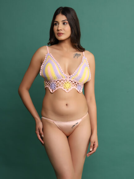 New Women KNOT STYLE NON WIRED LIGHT PADDED Bra & Panty Set - Image 2