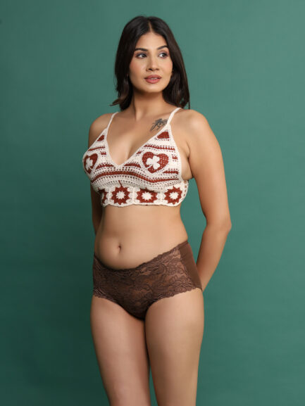 New Women KNOT STYLE NON WIRED LIGHT PADDED Bra & Panty Set - Image 2