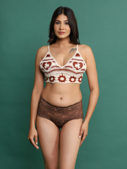 New Women KNOT STYLE NON WIRED LIGHT PADDED Bra & Panty Set - Image 4