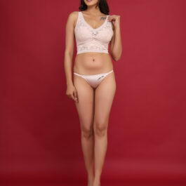 New Women T-SHIRT STYLE TOP NON WIRED LIGHT PADDED Bra & Panty Set