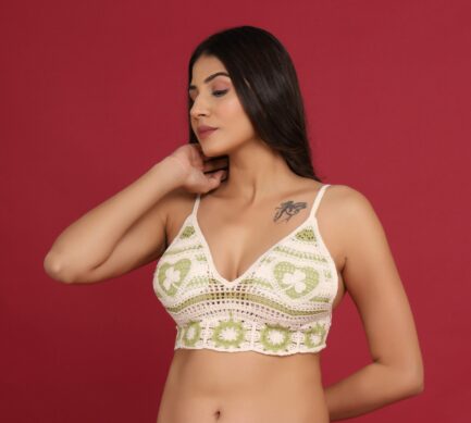Women New 100% Cotton KNOT STYLE NON WIRED LIGHT PADDED Bra - Image 4