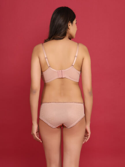 New Women BACK HOOK EYE NON WIRED LIGHT PADDED Bra & Panty Set - Image 5
